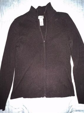 L.L. Bean Women’s Dark Brown Full-Zip Knit Cardigan